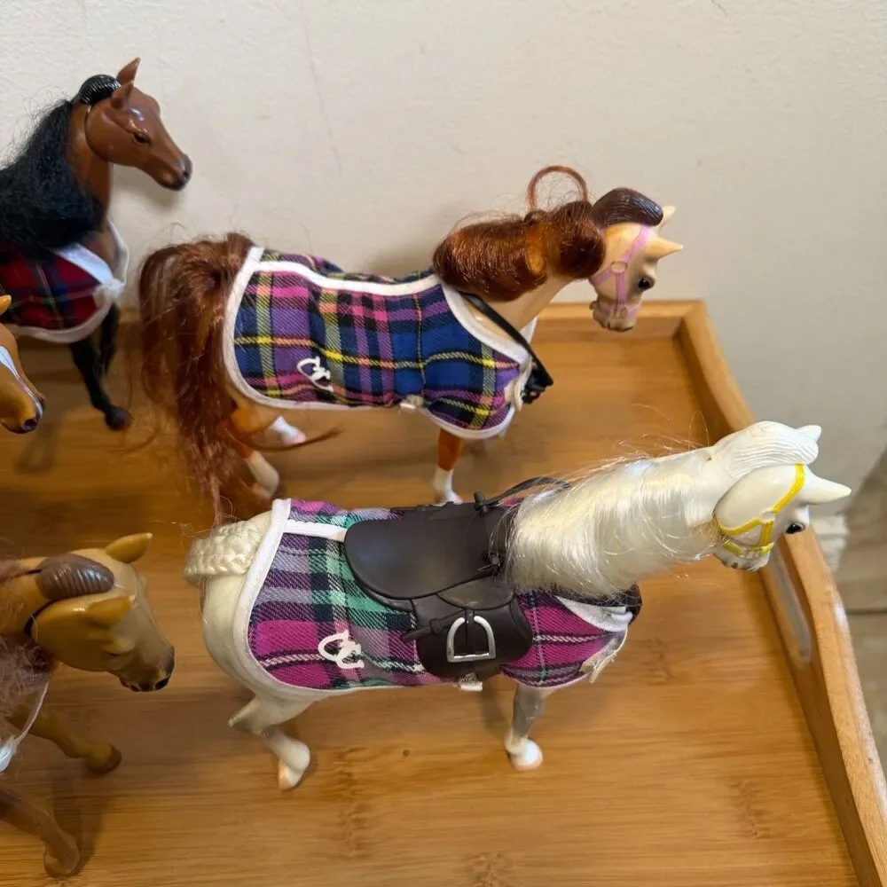 Vintage Grand Champions Horse Lot 5 Empire 1996 1999 Movable Heads Saddles Tack